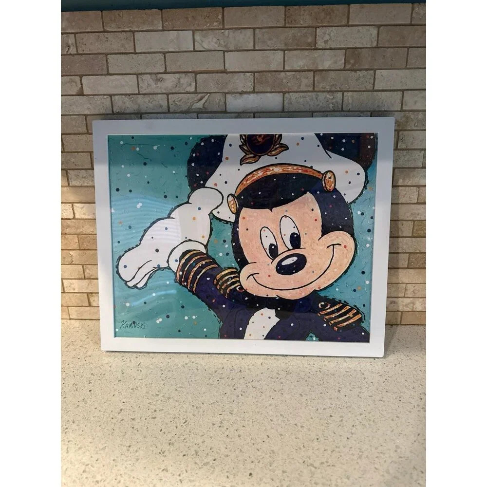 Disney‎ Cruise Line Castaway Club Mickey Silver Anniversary at Sea Framed Art